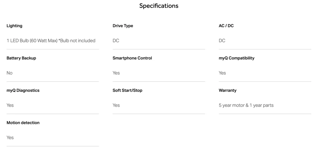 LiftMaster 2220L specs